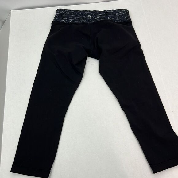 Lululemon wunder under black leggings with script waistband size 6 - Picture 8 of 10